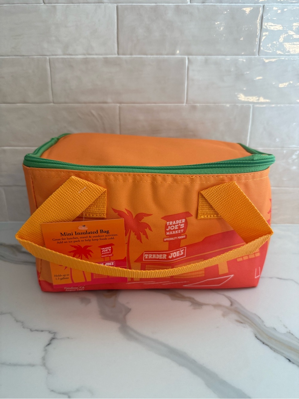 NWT Trader Joe's Orange Crush Mini Insulated Lunch Tote Bag